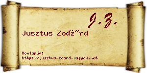 Jusztus Zoárd névjegykártya